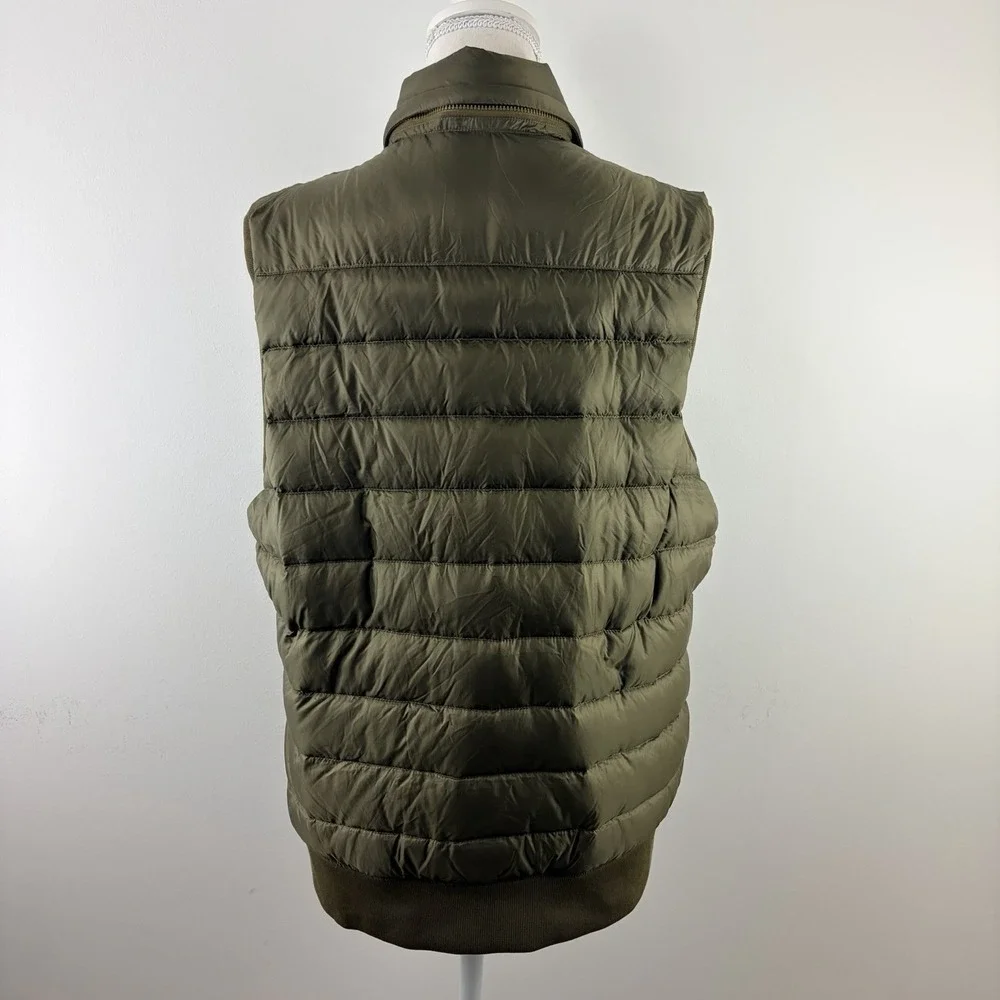 Lululemon Women's M Olive Green Goose Down Puffer Vest Full Zip Missing Hood
